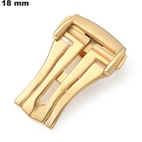 Boucle  pour montre 18 mm Déployant Acier Inoxydable Doré de qualité