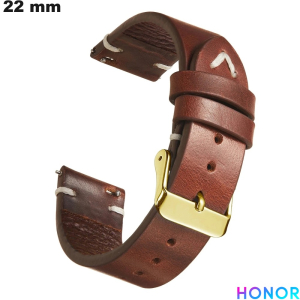 Bracelet Marron 22mm Cuir véritable de smartwatch Honor pas cher