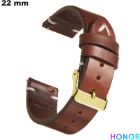 Bracelet Marron 22mm Cuir véritable de smartwatch Honor pas cher