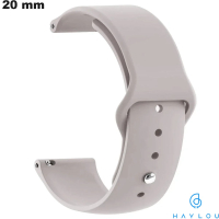 Bracelet Caoutchouc 20mm Haylou montre connectée Gris pas cher