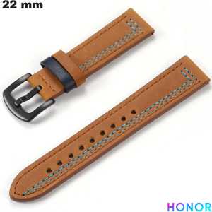 Bracelet smartwatch 22mm Honor Marron Cuir véritable pas cher