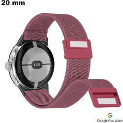 Bracelet 20 mm smartwatch Rouge Google Pixel Nylon souple