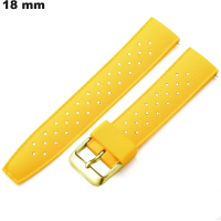 Pulseira de Silicone 18 mm para Relógio Robusta Amarela - Montagem Fácil