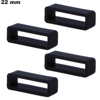 4 Passants Caoutchouc 22 mm Noir pour montre