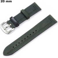 Bracelet Cuir véritable 20mm Vert montre