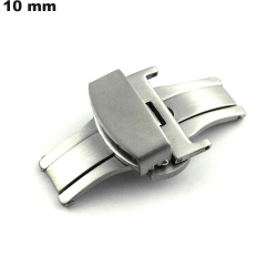 Stainless Steel Butterfly Watch Band 10 mm Silver