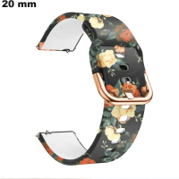 Pulsera Negra Flores 20 mm Caucho reloj ● Envío Gratis a partir de 20€