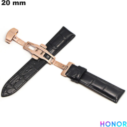 Bracelet Noir 20 mm de montre connectée Cuir Honor