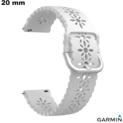 20mm White Rubber Smartwatch Bracelet Garmin