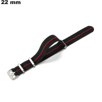 Armband 22mm für Uhr Schwarz Stoff \ Versand 24h