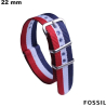 Bracciale Fossil 22 mm Nylon per orologio Multicolore economico