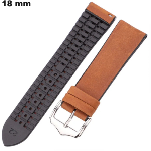 Pulsera para reloj de 18 mm Silicona Marrón / Montaje Fácil