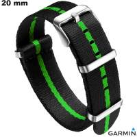 Pulsera Garmin Nato Negra 20mm de nailon para smartwatch de calidad