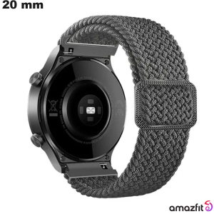 Acheter Bracelet 20mm extensible Gris Tissu Amazfit smartwatch