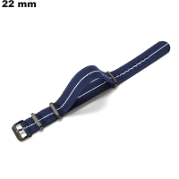 Armbanduhr 22mm Blau Nylon \ Bester Preis