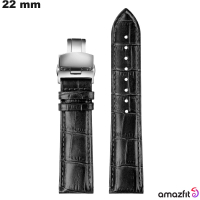 Bracciale in vera pelle Amazfit Nero 22mm - Spedizione Gratuita