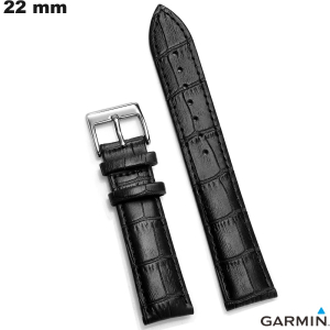 Armband kaufen Schwarz Smartwatch Echtes Leder 22mm Garmin