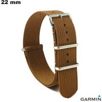 Pulsera Garmin Nato 22 mm Marrón Nylon reloj / Calidad Premium