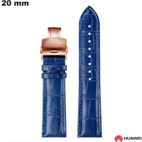 Verkauf von Huawei Echtlederarmband Blau für Smartwatch 20 mm