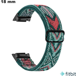 Bracelet Tissu smartwatch texturé Vert FitBit 18mm