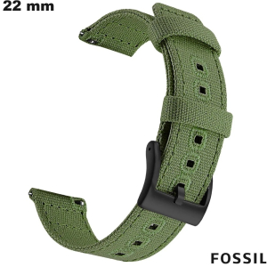 Bracelet Vert Tissu 22 mm Fossil de montre intelligente de qualité