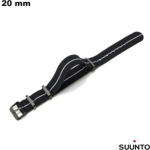 Braccialetto in tessuto da 20mm per smartwatch Suunto Nero ● Miglior Prezzo