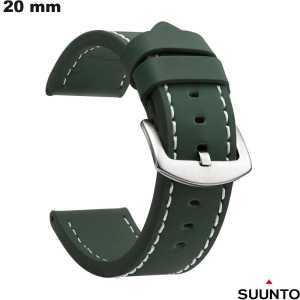 Armband Groen Suunto 20 mm klassiek Faux leer van hoge kwaliteit Armband Groen Suunto 20 mm klassiek Faux leer van hoge kwaliteit
