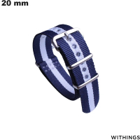 Armband Nylon für Uhr Blau 20mm Withings \ Schnelle Lieferung