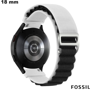 Bracciale Bianco Fossil 18 mm Tessuto per orologio - Montaggio Facile