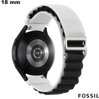 Bracelet Blanc Fossil 18 mm Tissu pour montre  -  Montage Facile