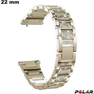 Vendita Bracciale Dorato in Metallo 22mm per orologio Polar con strass