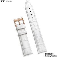 Armband Weiß 22 mm Samsung Echtes Leder für hochwertige Uhr