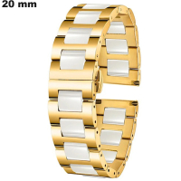 Pulseira Dourada de Cerâmica 20mm para Relógio ● Qualidade Premium