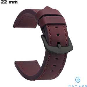Haylou 22mm Bruine Imitatie Leer Horlogeband van Kwaliteit