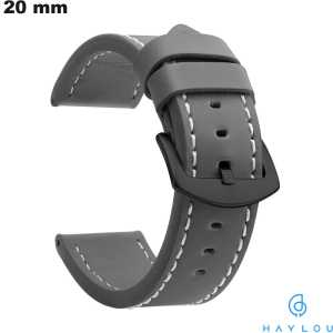 Armband Grau 20mm Haylou Ersatz Kunstleder # Kostenlose Lieferung