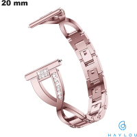 Bracelet Haylou Acier Inox 20 mm Rose strass  ●  Livraison Offerte