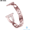 Bracelet Haylou Acier Inox 20 mm Rose strass  ●  Livraison Offerte