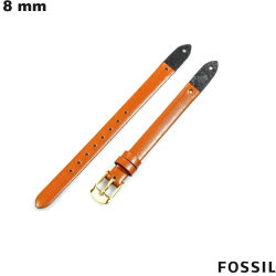 Pulseira de Couro Verdadeiro Fossil 8mm Marrom para Relógio