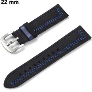 Armband Echte Zwarte Leer 22 mm \ Gratis Levering