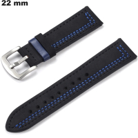 Pulsera de cuero genuino negra 22 mm \ Envío gratis