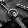 Raffiniertes Fossil Schwarz 18 mm Armband aus hochwertigem PU-Leder