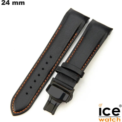 Echtem Lederarmband 24mm Schwarz für Ice Watch