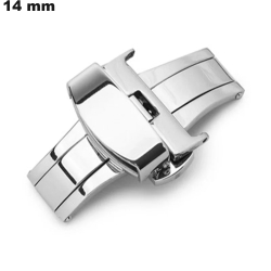 Silver Stainless Steel 14 mm Butterfly Clasp for Watch