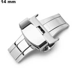 Fermoir Papillon in Acciaio Inossidabile 14 mm per Orologio Argentato Economico Fermoir Papillon in Acciaio Inossidabile 14 mm per Orologio Argentato Economico