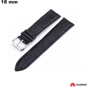 Vendita Bracciale 18mm in pelle di coccodrillo Huawei per orologio Nero