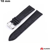 Vendita Bracciale 18mm in pelle di coccodrillo Huawei per orologio Nero