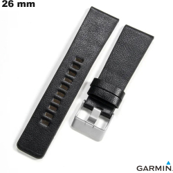 Bracelete Preto de relógio inteligente Garmin em Couro verdadeiro
