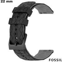 Armband Schwarz aus Silikon 22 mm für hochwertige Fossil-Smartwatches