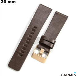 Bracelet Garmin smartwatch Cuir véritable 26mm Marron