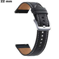 Armband für Uhr 22 mm Echtes Leder Schwarz ● Kostenloser Versand